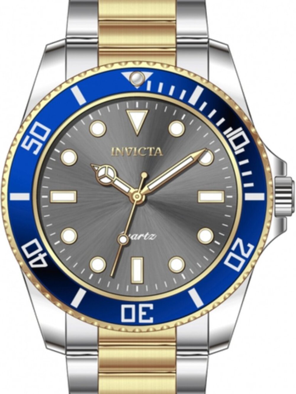 Invicta Charcoal Dial Two-tone Band 42mm Quartz Diver Watch 69399 NWT
